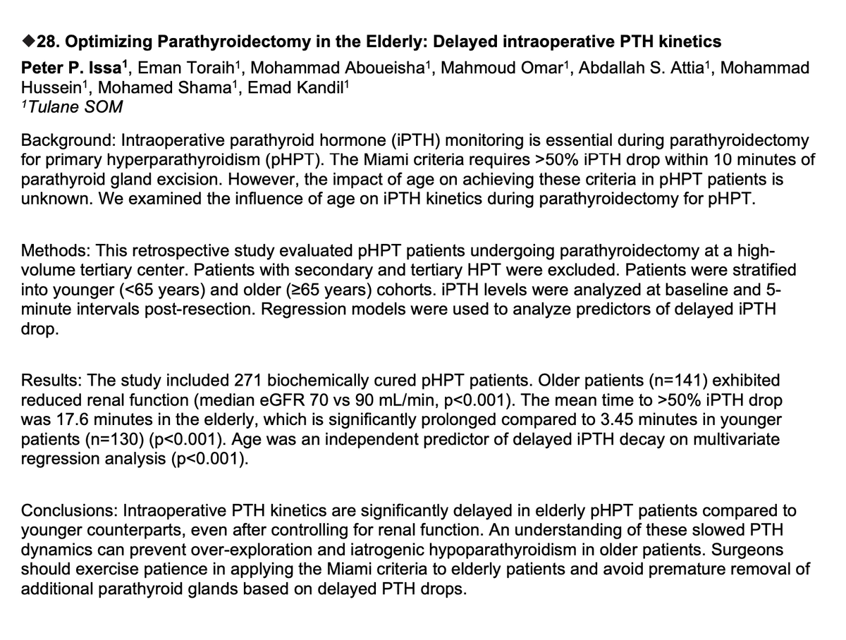 Optimizing Parathyroidectomy in the Elderly: Delayed intraoperative PTH kinetics