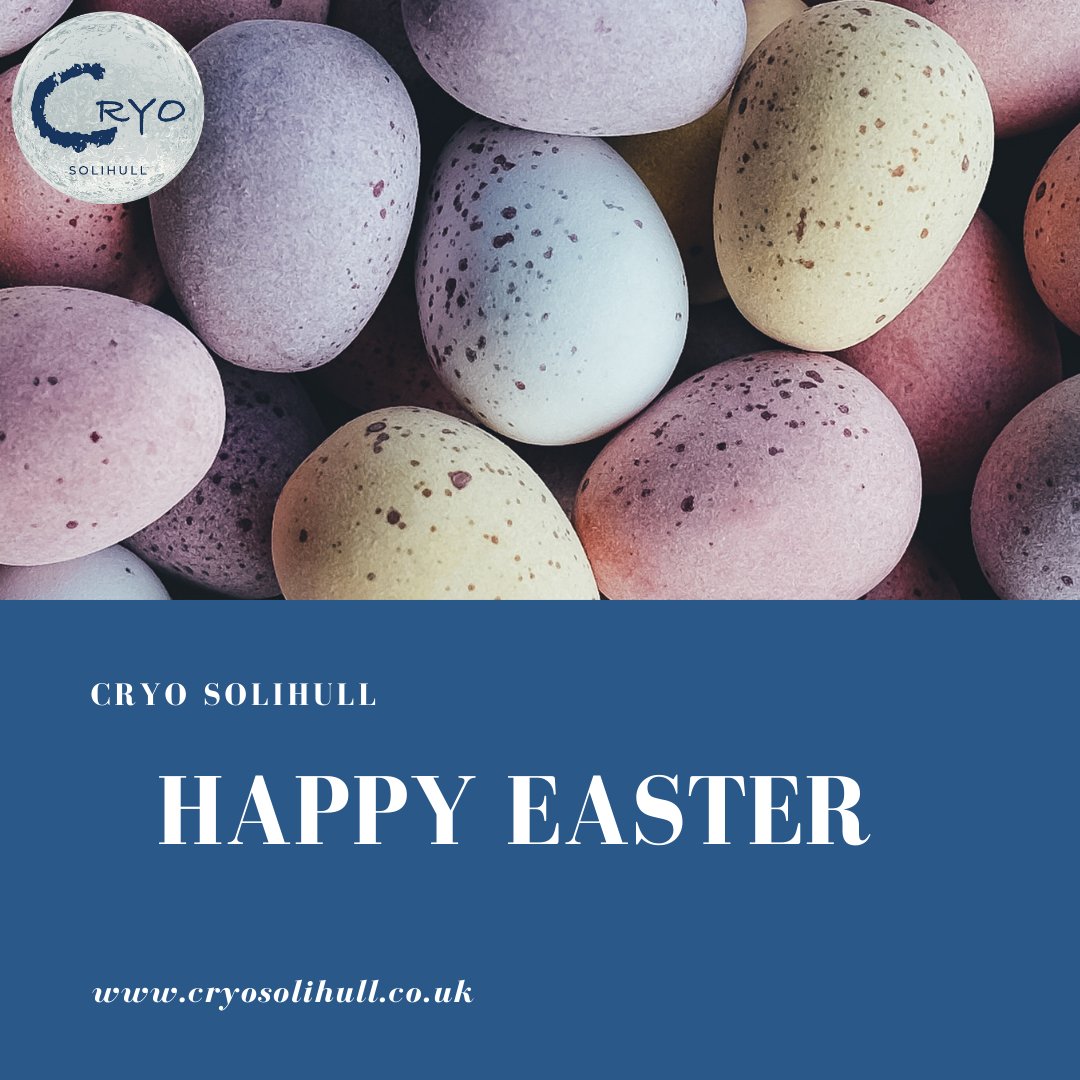 Have a wonderful Easter break everyone
Cryo Solihull will be closed over the Easter bank holiday
#cryosolihull #cranmorebusinesspark #solihull #solihullsalon #solihullbusiness #HolisticHealth