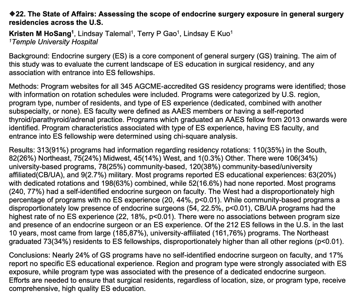 The State of Affairs: Assessing the scope of endocrine surgery exposure in general surgery residencies across the U.S.