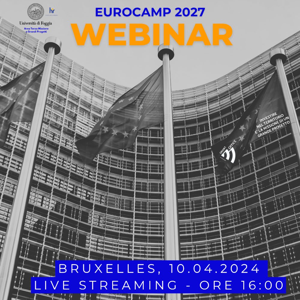 GrantOffice_FG's tweet image. 📋 10 Aprile 2024

📌 dalle ore 16:00 alle ore 17:00

Evento informativo in streaming 💻da Bruxelles 🇧🇪 focalizzato su i programmi 🇪🇺 Interreg Europe interregeurope.eu/next-call-for-… e EIC Pathfinder Challenges eic.ec.europa.eu/eic-funding-op…