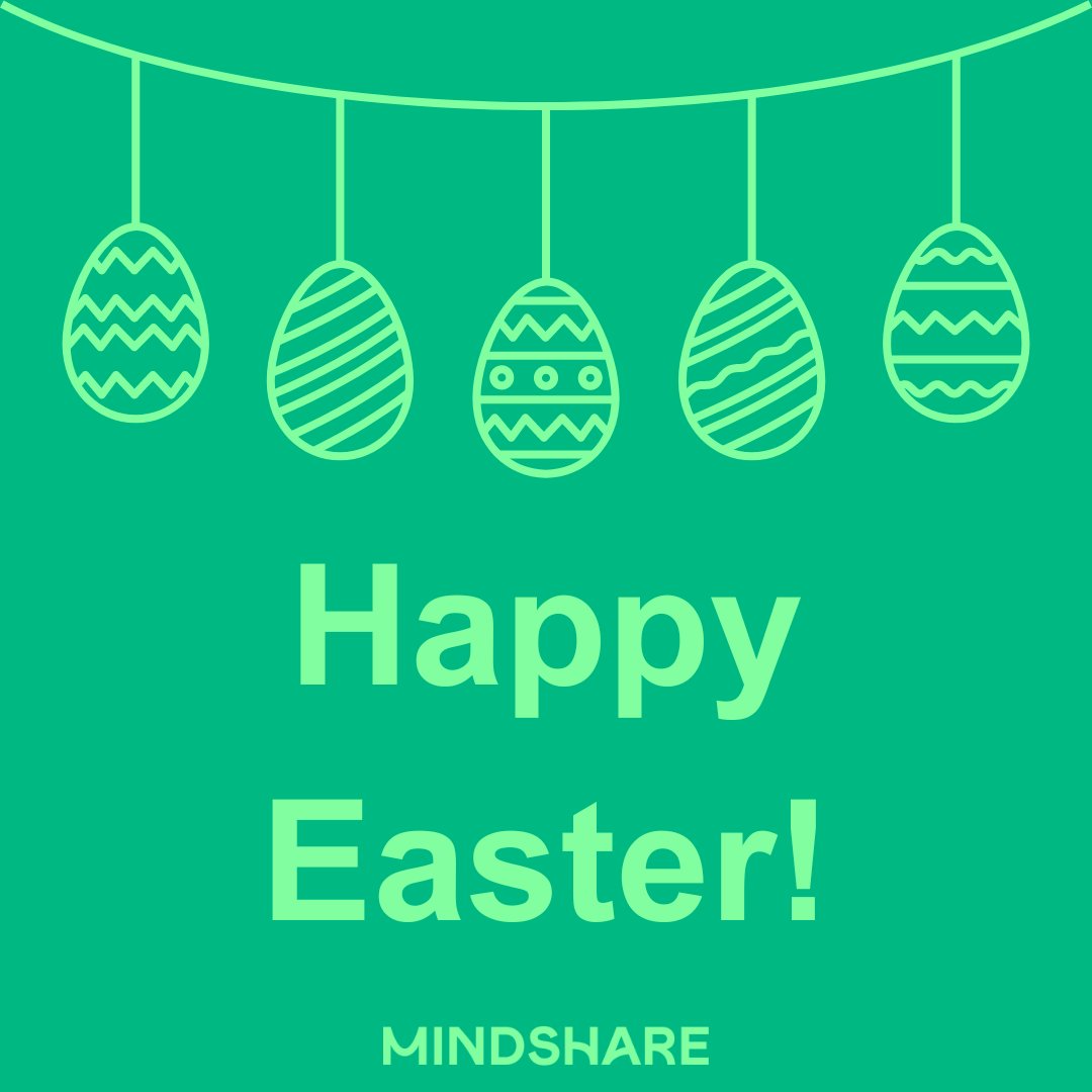 Happy Easter from all of us here at Mindshare 🐣 Over the Easter period our offices will be closed from 3pm today until Tuesday 2nd April, allowing all our employees time to unwind and recharge. We hope you enjoy this restful break, and we’ll be back soon! #TeamMindshare