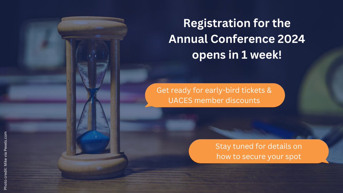 Only 1 week left until registration opens for the UACES Annual Conference 2024! 🎟️ Be sure to stay tuned for details on early-bird tickets and member discounts 💰 Don't miss your chance to be part of this insightful event in European Studies! 🌍 #UACES2024 #AnnualConference