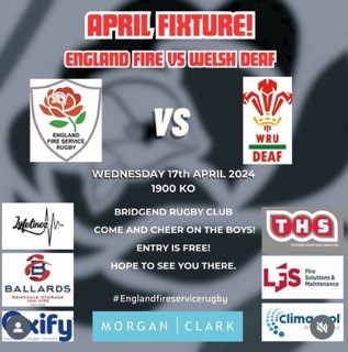 Next <a href="/EnglandFSrugby/">England Fire Rugby</a> Match - 17th April 2024 #DontMissOut KO 19:00 <a href="/bridgendravens/">Bridgend Ravens</a> Rugby Club
#Rugby #UKFireService <a href="/firesportuk/">FireSport UK</a> <a href="/HantsIOW_fire/">Hampshire & Isle of Wight Fire & Rescue Service</a>
All supporters welcome 🤗