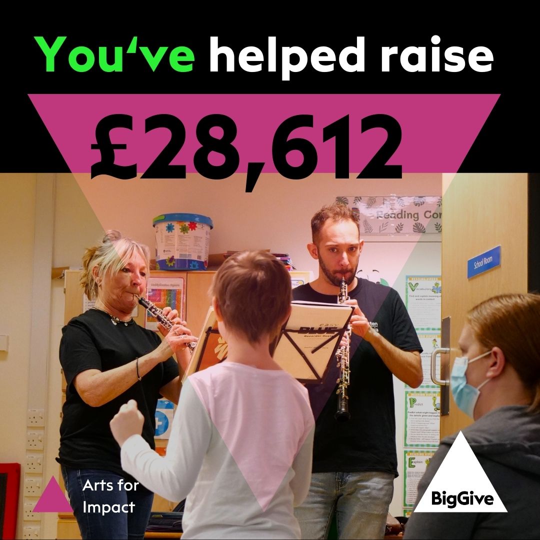 Thank you to everyone who donated to our @BigGive campaign, we exceeded our target and raised a stunning 28k! We’re excited to expand our work with @CUHArtsNHS at Addenbrooke’s Hospital, bringing live music to patients, visitors and staff. Thank you 💛