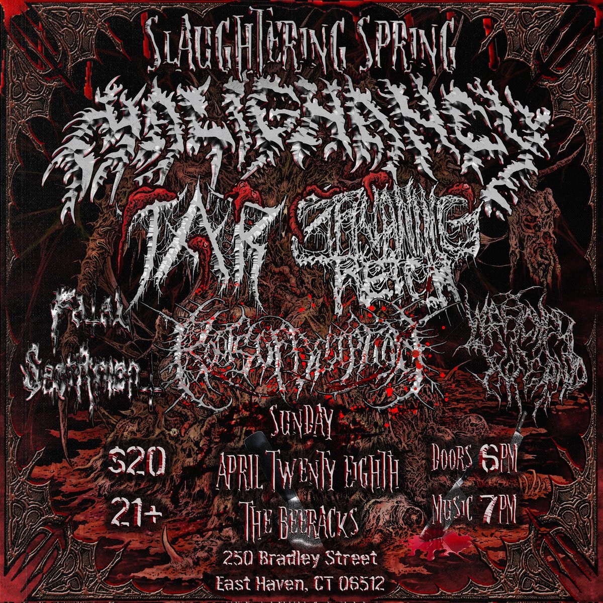 Craft beer and Death Metal unite on Sunday April 28th at The Beeracks in East Haven CT. MALIGNANCY will be slamming kegs and grinding riffs with special guests Roots of Deception , TAR , Groaning Retch and more !! #deathmetal #craftbeer #slam #grindcore l #apizz #willowtiprecords