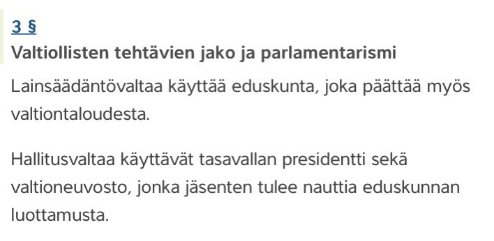 Perustuslaki. Tässä ei mainita SAK:ta.