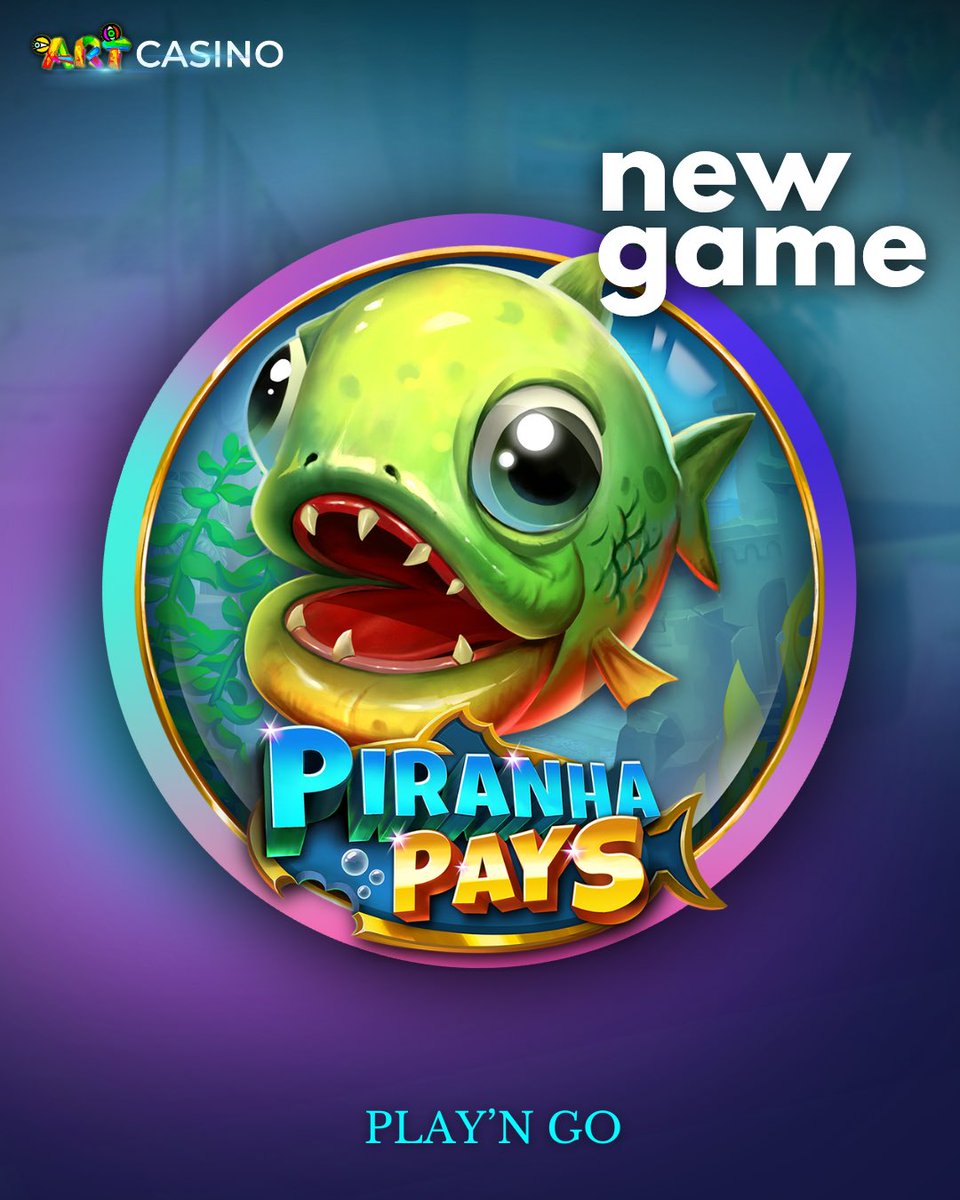 Sink your teeth into Piranha Pays! 🦷🐟 Join the frenzy as our mischievous piranha wreaks havoc on the reels. Brace yourself for a feeding frenzy of wins! 🎰💰 #PiranhaPays #GetHooked #CasinoFun #WinningMoments #FishyFortune #SpinAndWin #ArtCasino