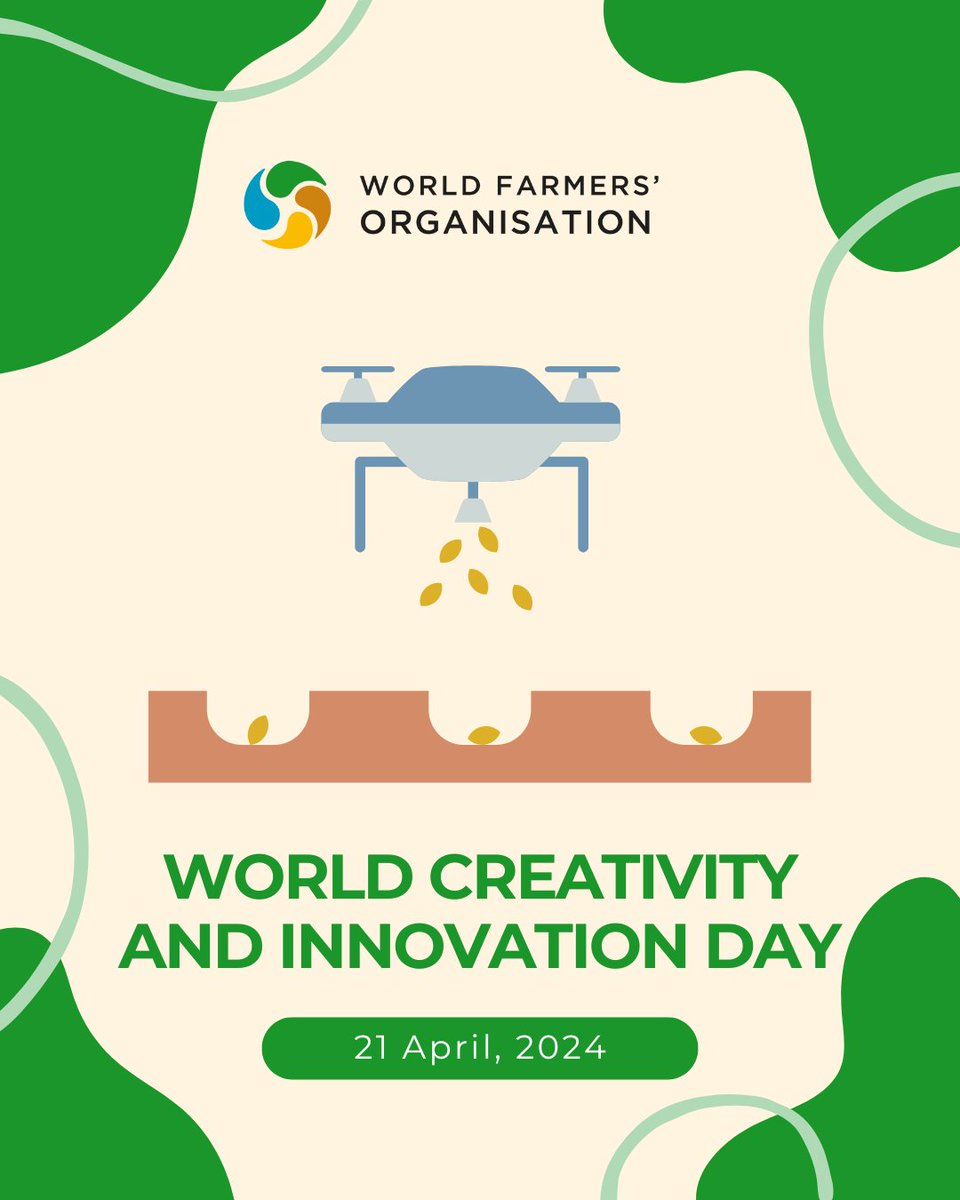 It's #WorldCreativityAndInnovationDay!💡 #Farmers are innovators by #Nature & #innovation in #AG plays a crucial role in building a more #sustainable #FoodSystems.🌎 Ensuring that innovation is #FarmerDriven, affordable & available is a prerogative for a #BetterFuture4all!