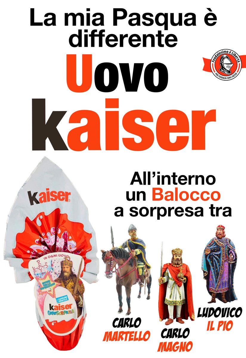 🔥Codesto anno rompi li schemi! 🥚Codesto anno dona a pargoli et meno pargoli lo OVO KAISER: L'ovo dello Imperatore! ⚖️ NOTA BENE: Si interdicon le genti dallo adoperar bascule o bilance per determinar lo peso dello ovo #Pasqua #28marzo