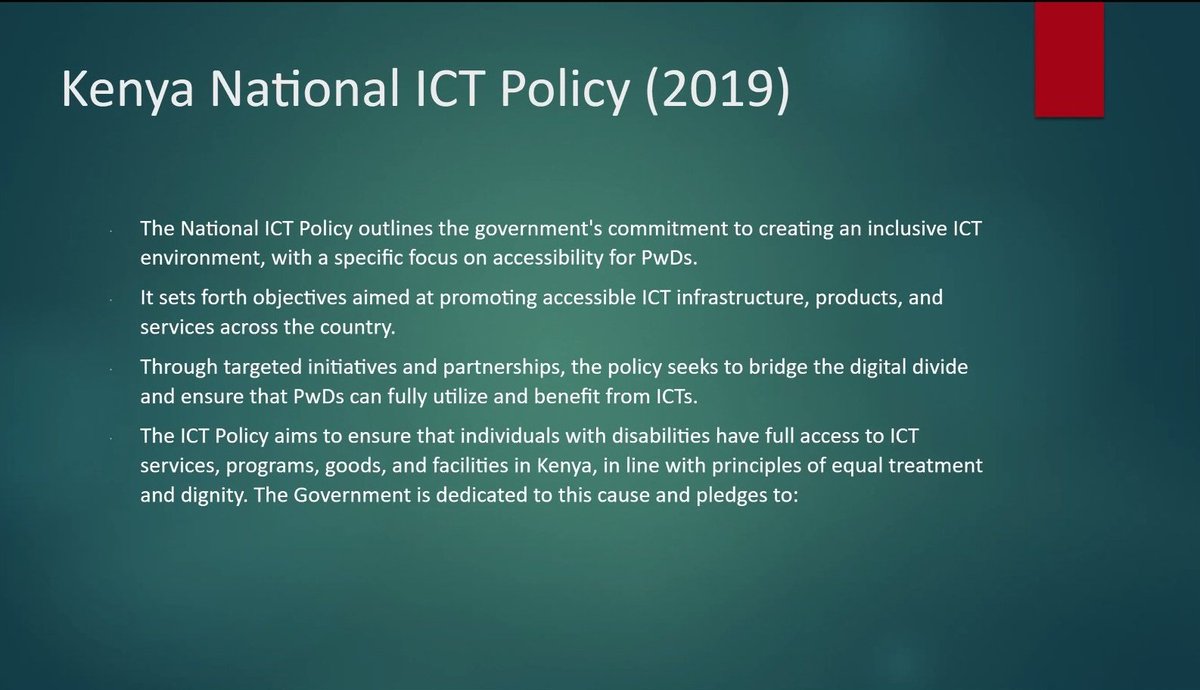 Excited to be part of @KICTANet 's Webinar on Empowering #CommunityNetworks for Inclusion of PWDs. 
We explored the existing Laws & Regulations in Kenya in regard to Digital Inclusion for PWDs.
#ICTAccess4all @cipesaug @kijijiyeetu @duniamoja2020 @NicNyakundi @writing_flo