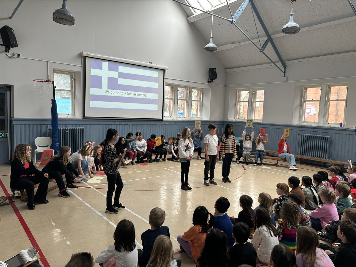 LangsidePri's tweet photo. Well done to P5a on an amazing assembly all about Ancient Greece! Thank you to families for coming along to share their wonderful learning! 🇬🇷🏛️🏺#CelebrationofLearning https://t.co/88SS1zgKa1