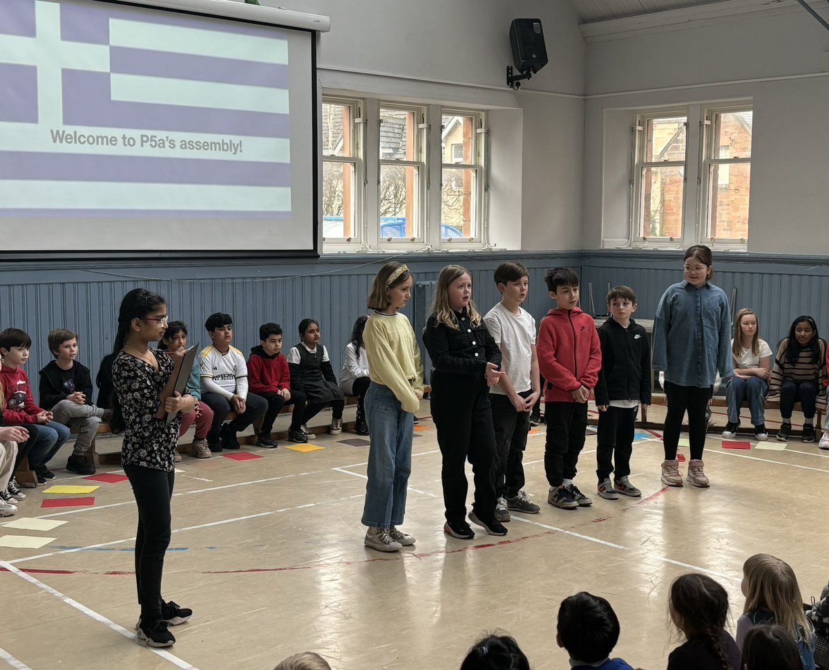 Well done to P5a on an amazing assembly all about Ancient Greece! Thank you to families for coming along to share their wonderful learning! 🇬🇷🏛️🏺#CelebrationofLearning