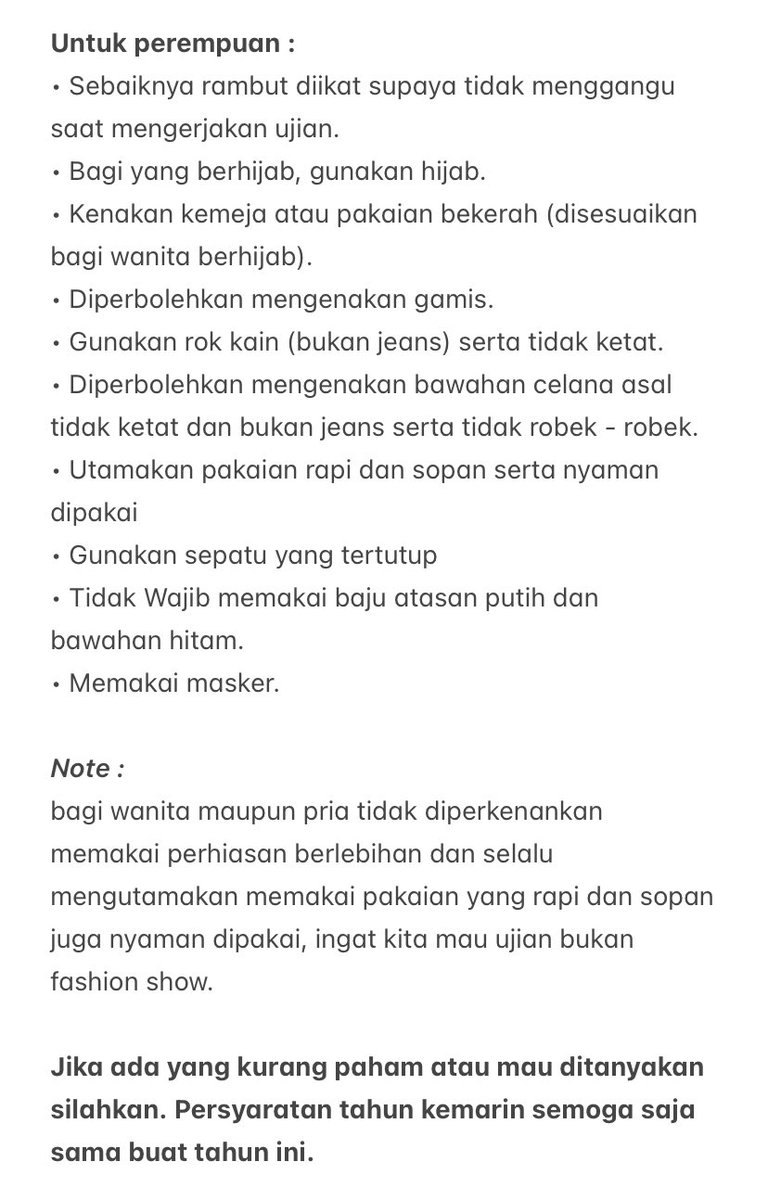 piinkytulips's tweet image. Berkas-berkas yang dibawa saat UTBK &amp;amp; ketentuan berpakaian.
(Lupa cr, dapet dari broadcast di grup utbk tahun lalu) 

Retweet to share to the others!