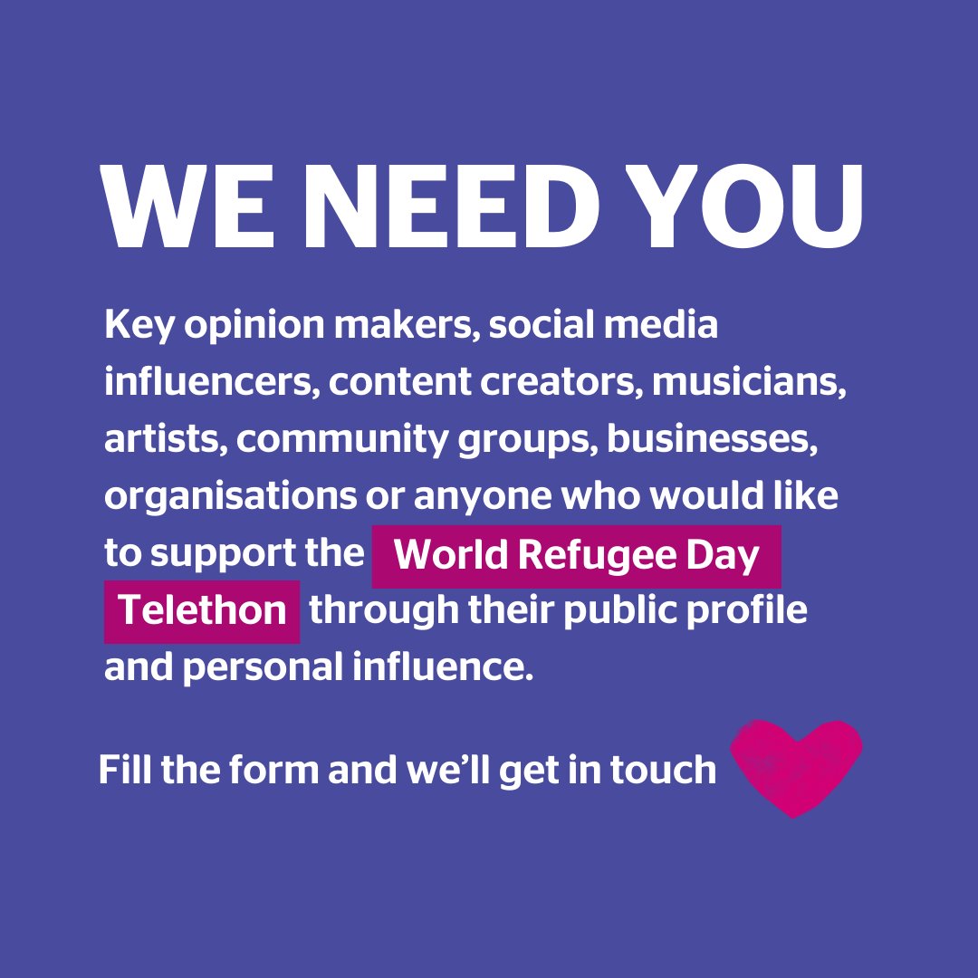 WE NEED YOU 👉🏼 Can you help us this World Refugee Day by promoting or supporting the ASRC Telethon? Please fill in this form and we'll be in touch bit.ly/4af2cvE #ASRCTelethon