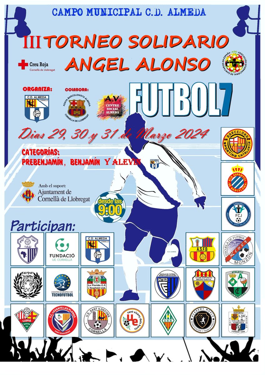 🕖 Faltan pocas horas para que de comienzo el tradicional Torneo de Semana Santa Ángel Alonso.

👶 Mañana turno para los más pequeños, los Prebenjamínes.

🏟️ Os esperamos a todos en el Municipal de Almeda.