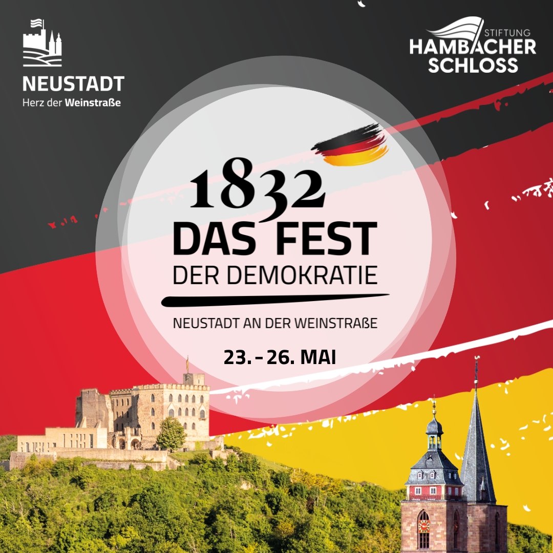 Die Stadt Neustadt/Wstr. und die Stiftung Hambacher Schloss laden ganz ❤️-lich zu "1832. Das Fest der Demokratie" ein. Mit musikalischen Highlights, politischen Diskussionen, Satire, Theater, Tanz und Mitmachaktionen für Kinder &amp; Erwachsene!
Weitere Infos: hambacher-schloss.de/events/1832-da…