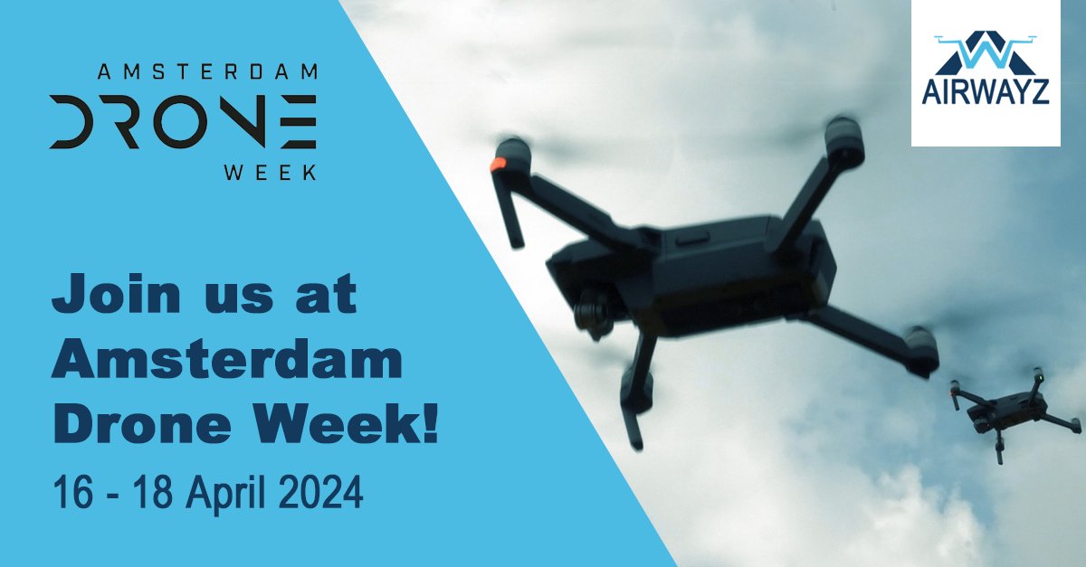 Get ready for an heady experience at @Amsterdamdrone Week! We're delighted to announce our participation in this global event. If you're interested to learn about how Airwayz is empowering air mobility, let's chat! Reach out to schedule a meeting during the exhibition.