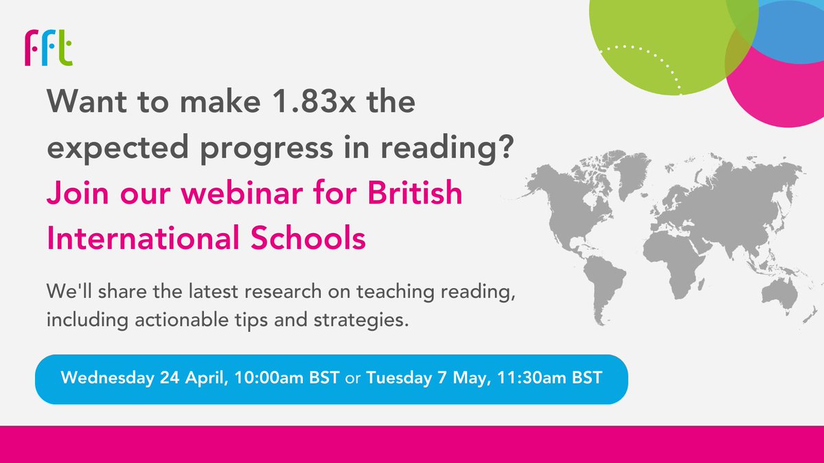 Are you looking to improve your students’ reading outcomes? Join our free British #InternationalSchool webinar to discover the latest insights and tools to help students, including EAL and ELL, make accelerated progress: eventbrite.co.uk/e/fft-internat… #SchoolsWebinar #Literacy