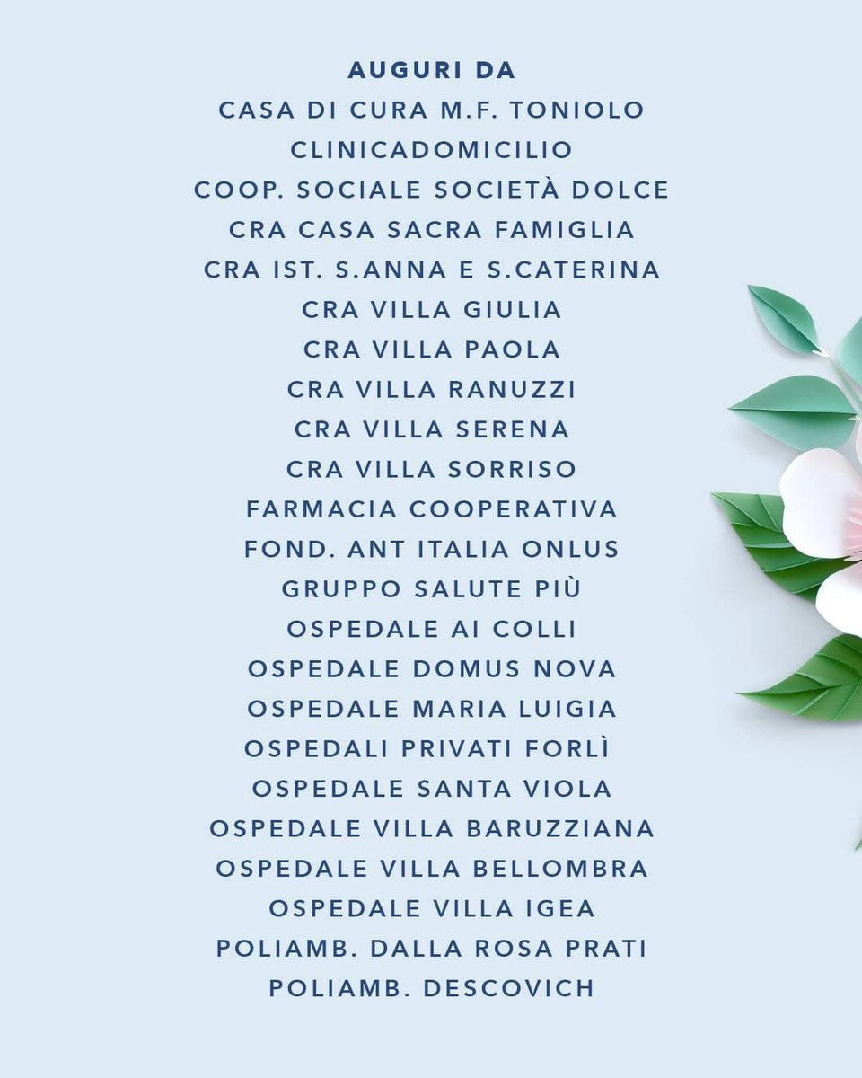 Auguri di Buona Pasqua dal Consorzio Colibrì e 𝐃𝐀 𝐓𝐔𝐓𝐓𝐈 𝐈 𝐍𝐎𝐒𝐓𝐑𝐈 𝐂𝐎𝐍𝐒𝐎𝐑𝐙𝐈𝐀𝐓𝐈 𝐚 𝐭𝐮𝐭𝐭𝐨 𝐢𝐥 𝐩𝐞𝐫𝐬𝐨𝐧𝐚𝐥𝐞 𝐦𝐞𝐝𝐢𝐜𝐨 e 𝐬𝐚𝐧𝐢𝐭𝐚𝐫𝐢𝐨, 𝐚𝐠𝐥𝐢 𝐨𝐩𝐞𝐫𝐚𝐭𝐨𝐫𝐢, 𝐚𝐢 𝐩𝐚𝐳𝐢𝐞𝐧𝐭𝐢 e 𝐚𝐥𝐥𝐞 𝐥𝐨𝐫𝐨 𝐟𝐚𝐦𝐢𝐠𝐥𝐢𝐞.
#buonapasqua