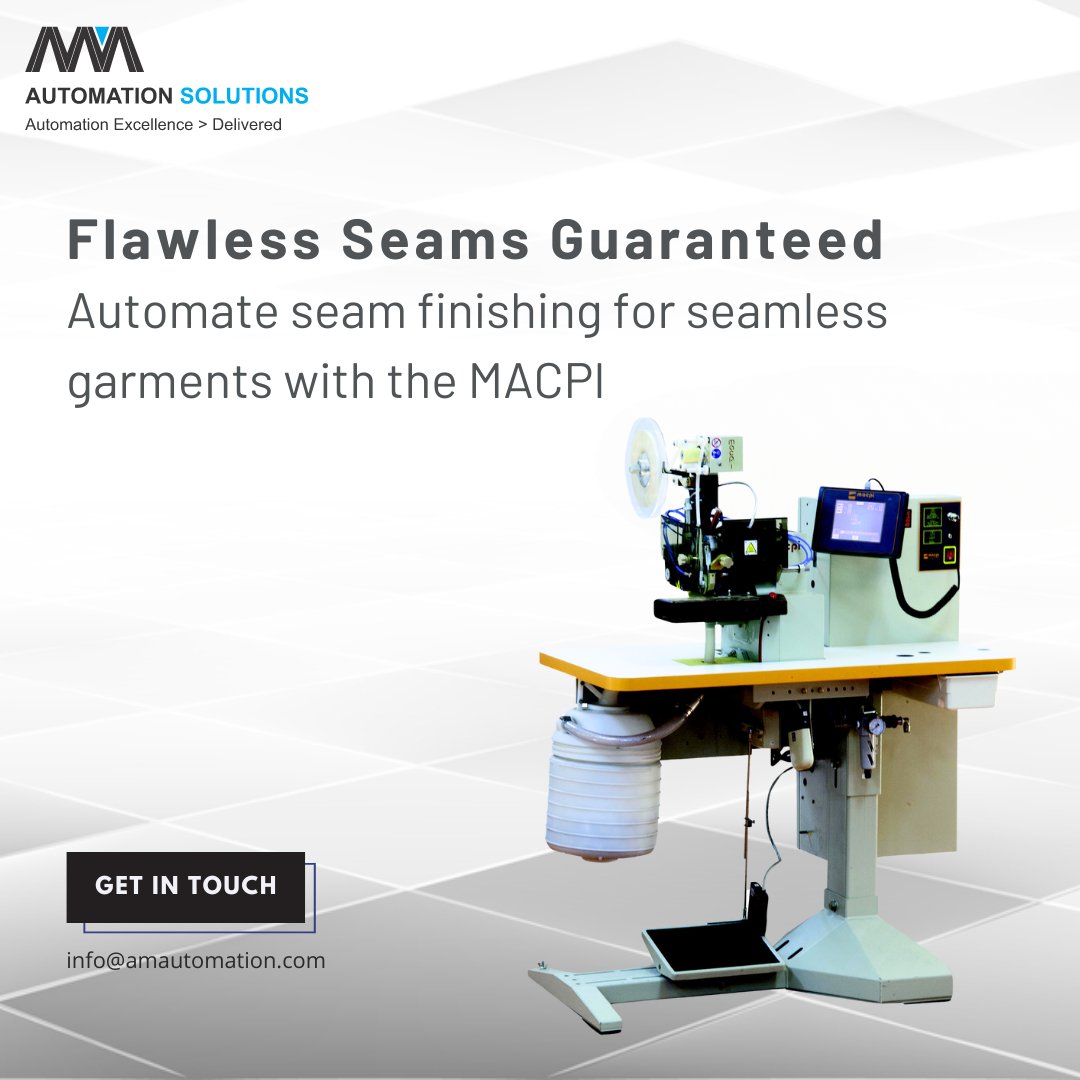 The MACPI 335.32 is like a robot for sewing clothes! It takes care of the final touches on garments, especially those made from a special one-piece knitting technique.
#seamfinishing #seamlessgarments #circularknit #apparelproduction #garmentmanufacturing #AMAutomation