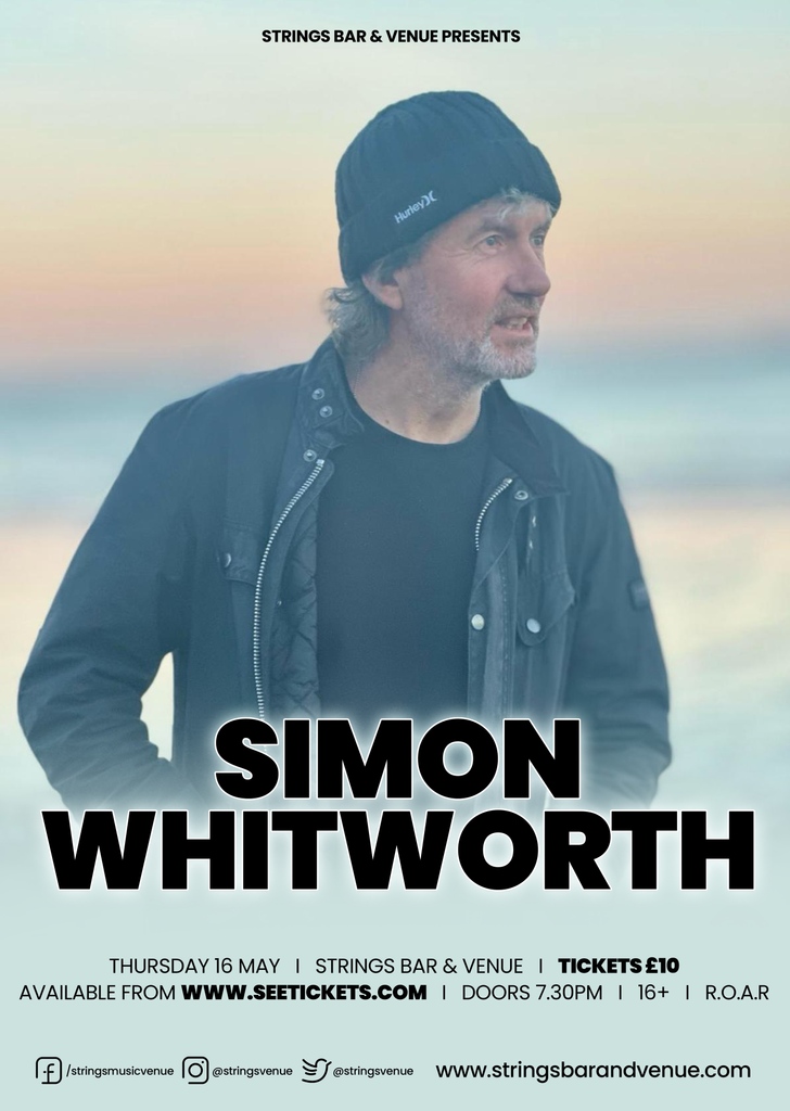 We're pleased to announce that local talent, Mr Simon Whitworth, will be taking to the stage with his band once again at Strings Bar &amp; Venue on Thursday 16 May.⁠
⁠
See you there!⁠

stringsbarandvenue.seetickets.com/event/simon-wh…