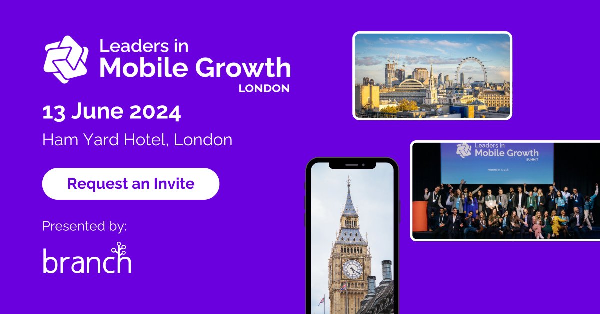 Leaders in Mobile Growth London is back on June 13 at the Ham Yard Hotel! Join us for an exclusive event packed with cutting-edge #mobilegrowth strategies, #networking, and more. Limited spots available. Request your invite: leadersinmobilegrowth.com/Bl9YBa?RefId=s…