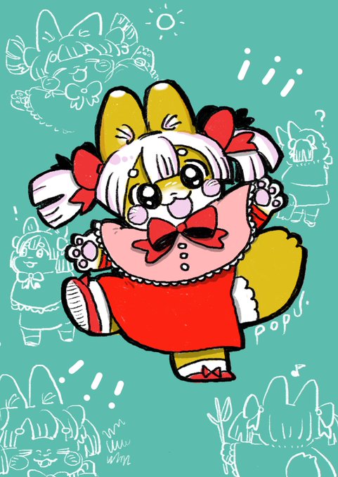 【イラスト】きつねのここんちゃん 