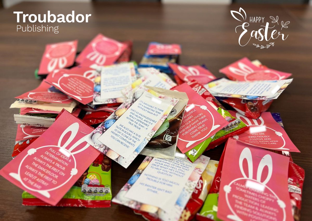 Happy Easter from the Troubador team 🐣 With the long weekend approaching, the wellbeing team had a bit of fun lined up for the whole team when they arrived in the office this morning - an easter hunt with a twist: every treat had a compliment attached to them 🥰