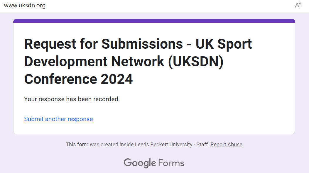 Time well spent, submitting an abstract to the @UKSDN conference... 👉 uksdn.org ...and submitting a response to 'Help Shape the Future of Sports Development!' @matdowling 👉 angliaruskin.onlinesurveys.ac.uk/semanticmapofs… Slightly biased, but I would highly recommend engaging with both!