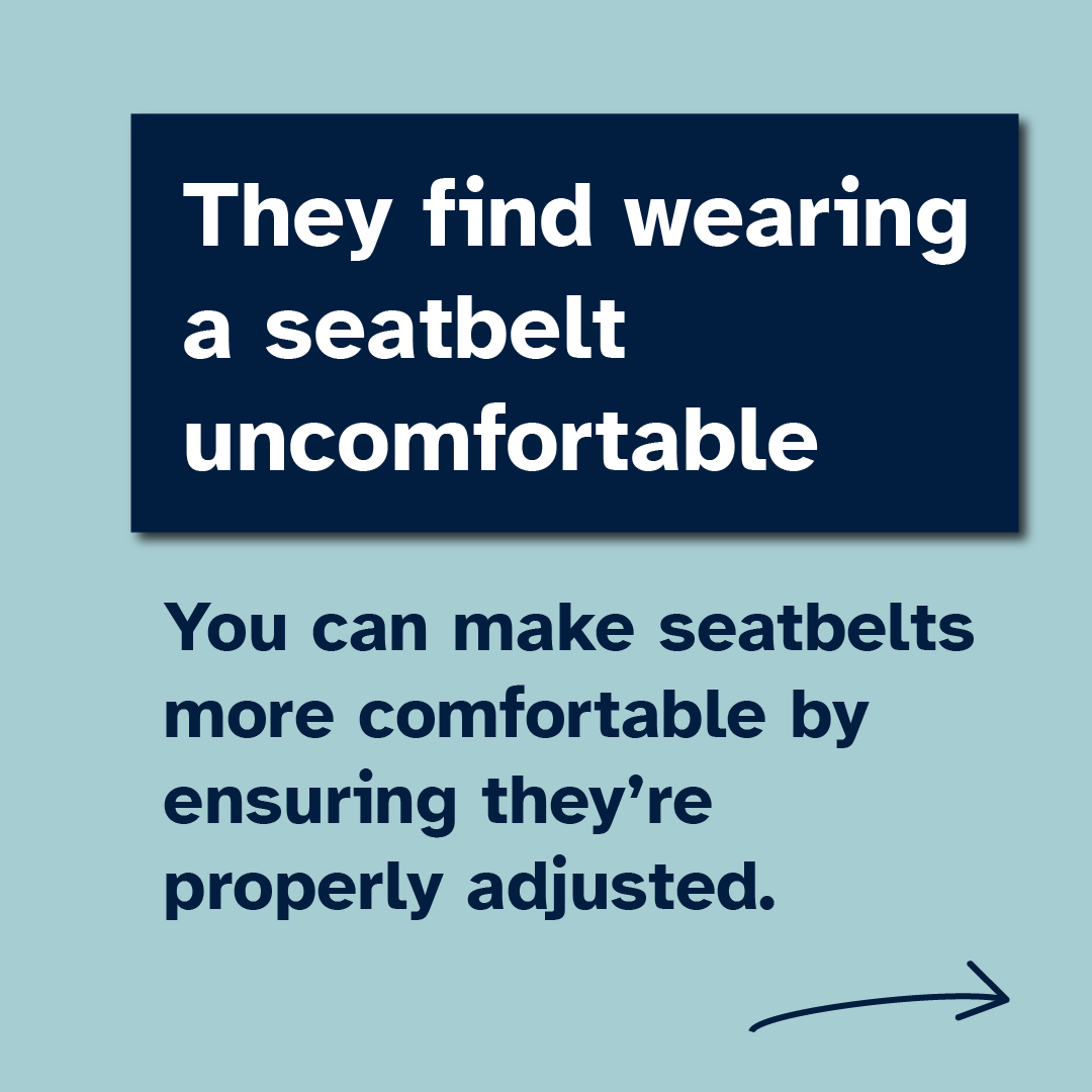 Here are some of the most common excuses that people give for not wearing a seatbelt. 👇 Seatbelts reduce the risk of death for drivers by 50%. Please buckle up before you go, it could save your life. More on the #FatalFive 👉somersetroadsafety.org/fatal-five/ @ASPolice @ASPRoadSafety