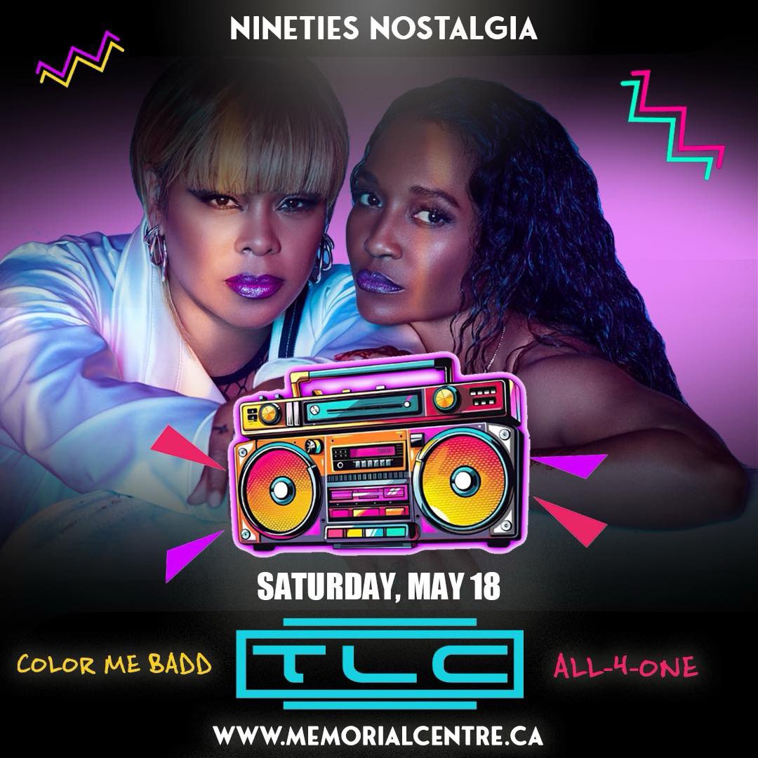 Who is ready for a little nostalgia? The biggest selling American all female group ever TLC is coming to @PtboMemCentre Saturday May 18 Joining them are special guests All-4-One and Color Me Badd Tickets start at just $59.99, get yours today at memorialcentre.ca