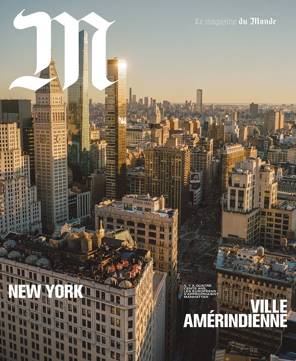 En couverture de « M », demain : New York, ville amérindienne. Spoliés de leur territoire par les Néerlandais au XVIIe siècle, les Lenape ont quitté la région et les traces de leur passé ont été effacées. Leurs descendants revendiquent leur place dans le récit national américain