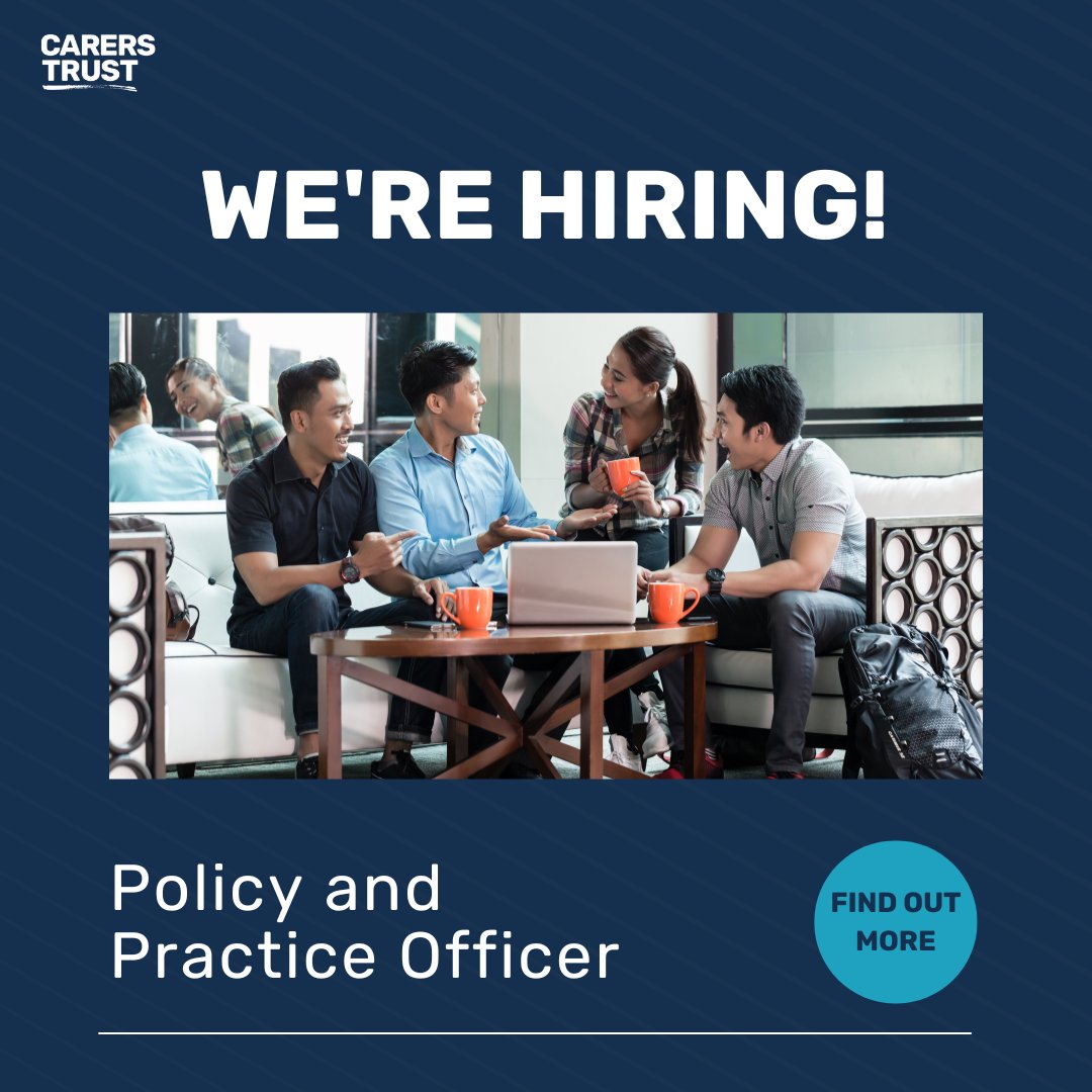 Join Carers Trust and influence policy to support young carers The new Policy and Practice Officer role will play a pivotal part in taking our policy and practice work to the next level to ensure a fair future for all young carers Find out more & apply: bit.ly/3xntEsf