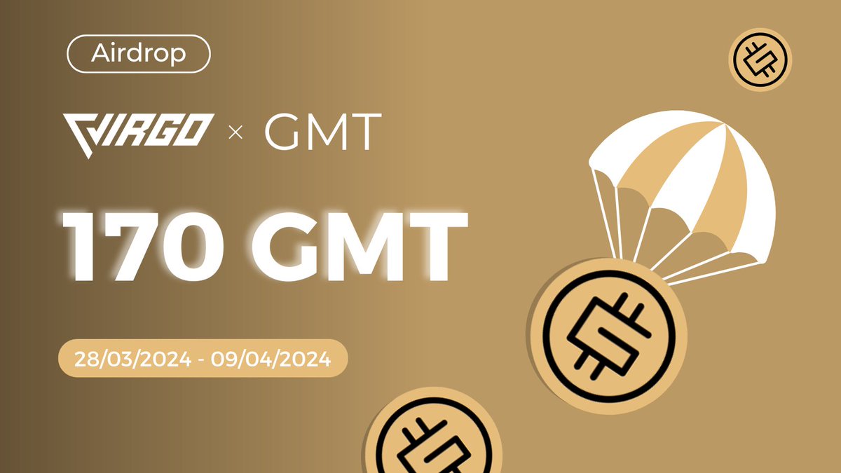 🪂 New Airdrop x @Stepnofficial 🪂

🎁 170 $GMT to win on #VirgoWallet

✅ RT + Follow @virgo_coin

✅ Install the wallet and go to the airdrop section 👇

🔗 virgo.net/download/

#Airdrop #Crypto #GiveawayAlert #GMT #Stepn