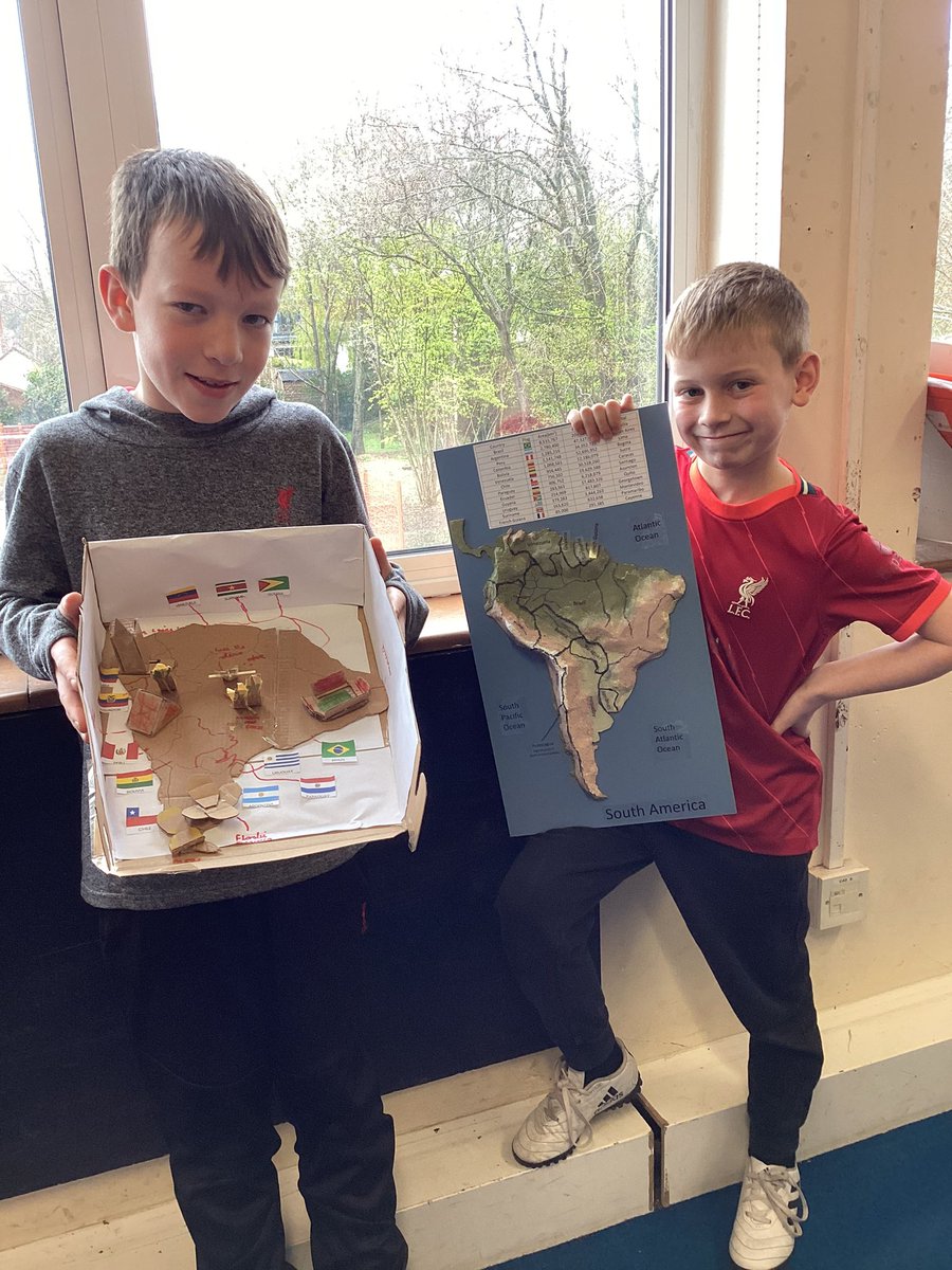 Some incredible home learning! 3D maps of South America to support our geography this term.