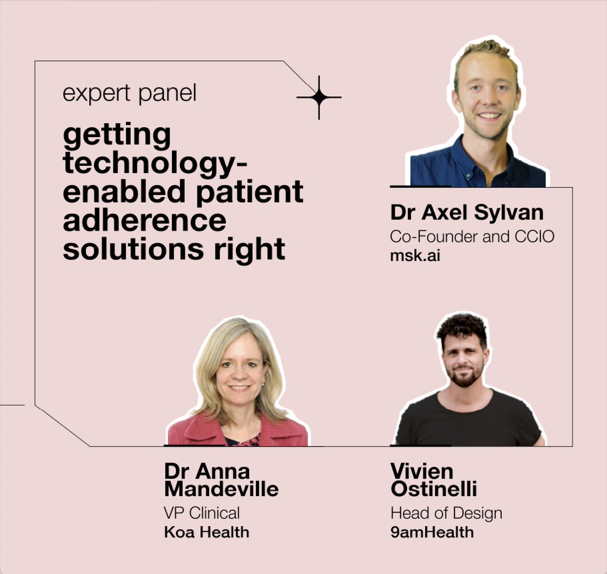 Enjoyed joining a fantastic panel of experts from @9am_health, @umcg & @KoaHealth yesterday! We discussed: ✅ Boosting adherence via digital channels ✅ Driving positive patient behaviour change Big thanks to Supercharge for organising such a stellar event! 🌟 #digitalhealth