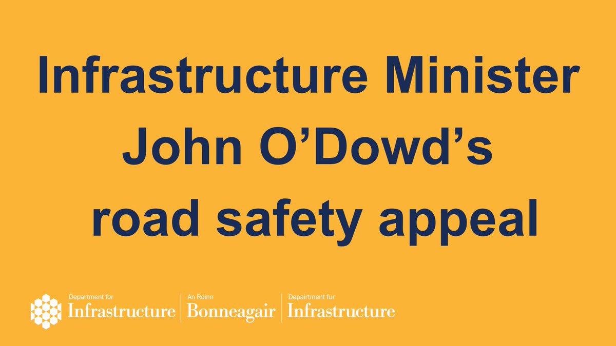 'As Minister with responsibility for road safety I implore all road users to drive with care & consideration over the Easter period.' Infrastructure Minister, @JohnODowdSF, urges all road users to exercise caution over the Easter holiday period. More: infrastructure-ni.gov.uk/news/odowd-adv…