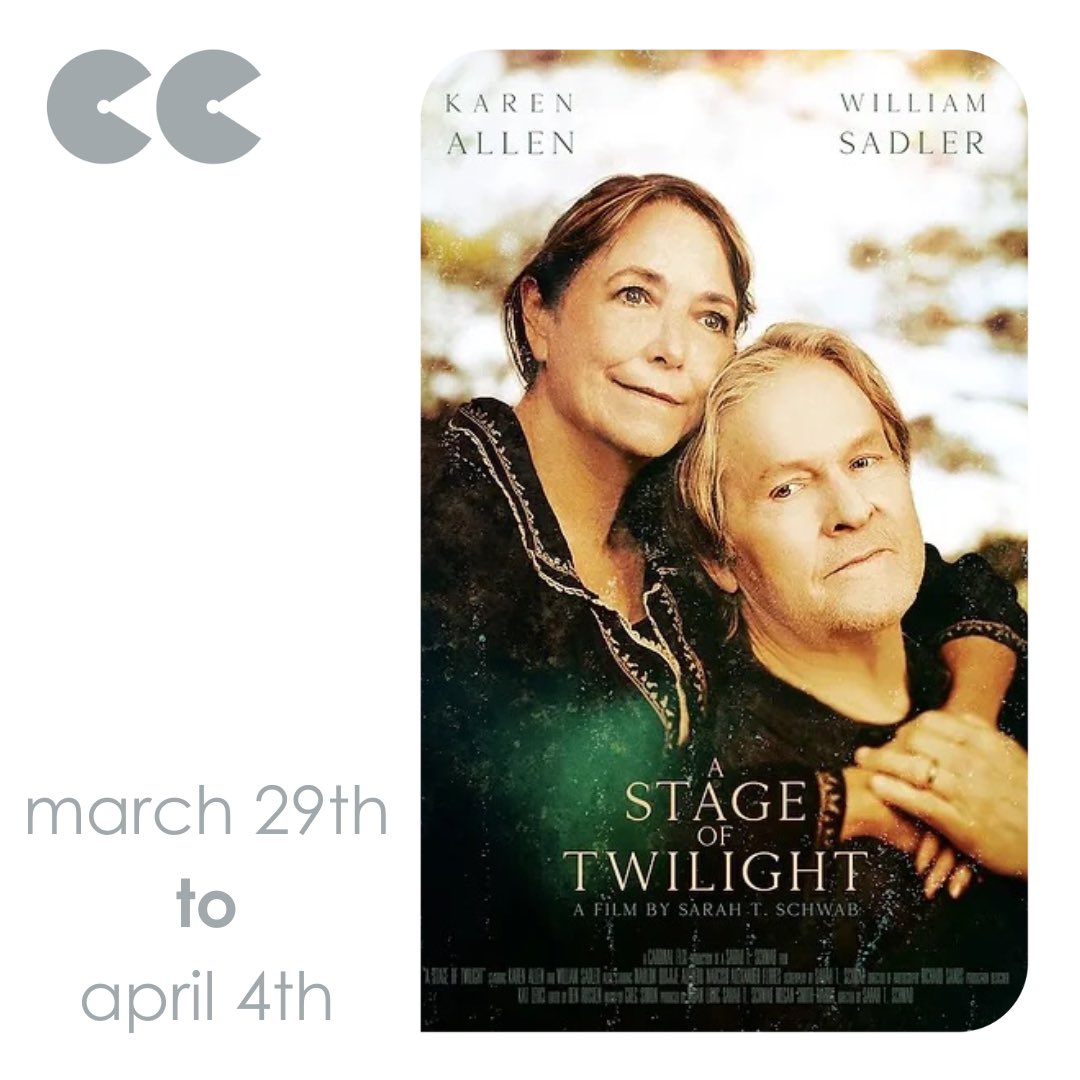 Opening Tomorrow! "A Stage of Twilight" is a love story set in the final chapter of Cora and Barry's lives. When Barry is confronted with a terminal diagnosis, he is compelled to make a decision that his wife cannot support. This end-of-life struggle is heightened further when