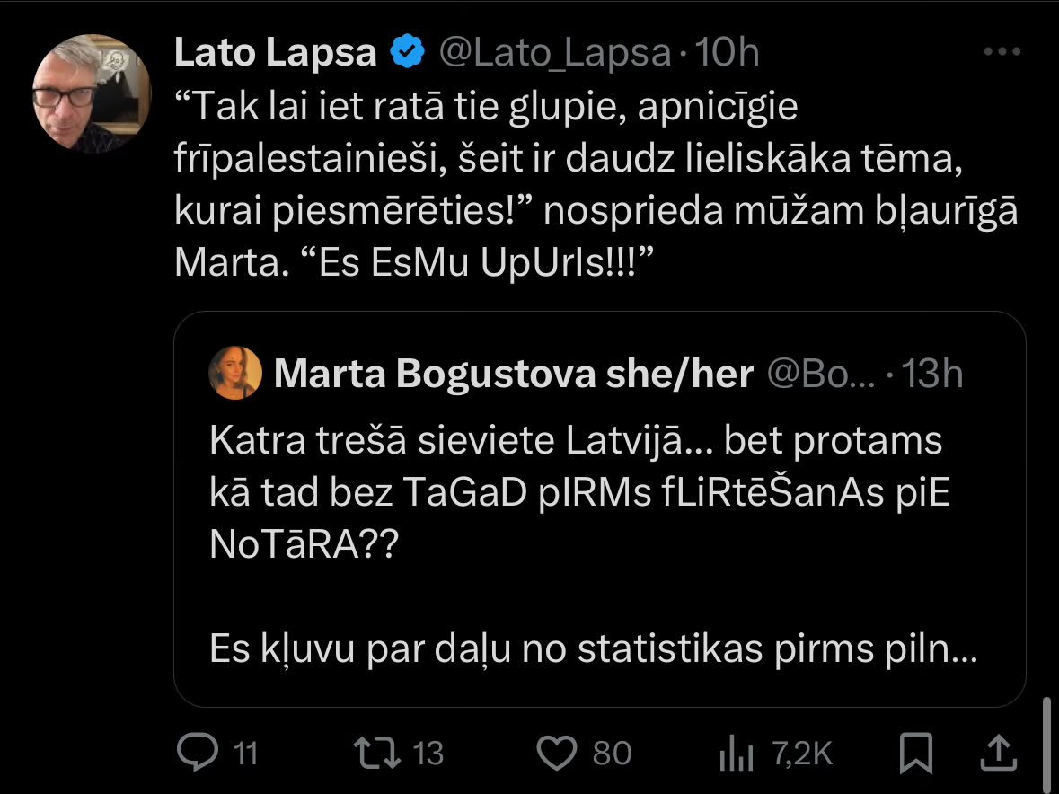 Lai  nu kura govs būtu mācīsim. Čalis ar sašutuma putām uz lūpām bļauj vidēji par piecām dažādām tēmām dienā