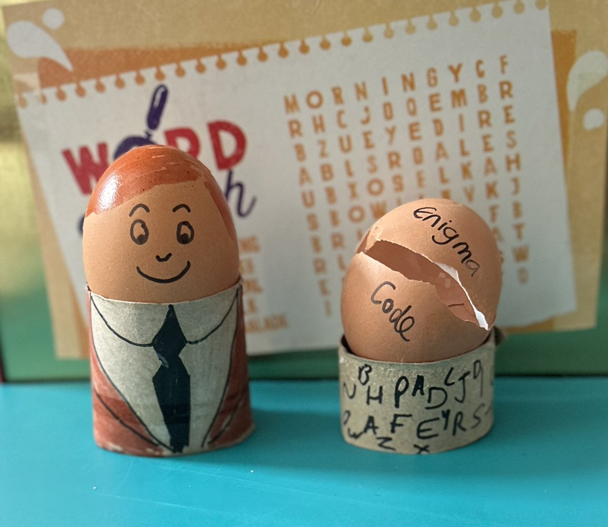 Mrs Dearing’s entry into the <a href="/TheHoltSchool/">The Holt School</a> History department “Hard Boiled History” competition  - Alan Turing cracks the Egg-nigma code 👍🏻