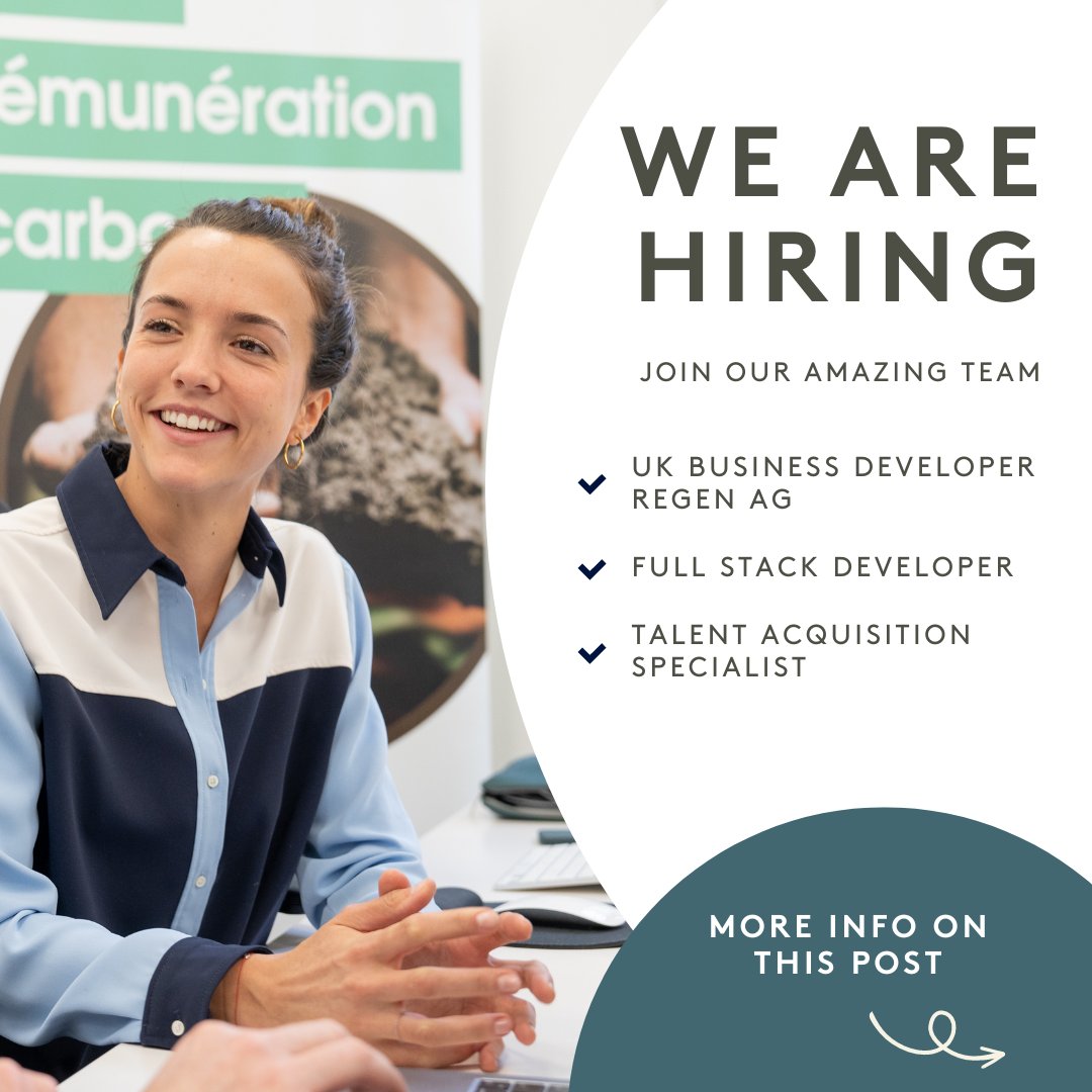 Soil Capital UK (@soilcapitaluk) on Twitter photo 🌱 Soil Capital is growing and we are looking for new team members to join us on our regenerative journey!
👉 Business Development Specialist - Regenerative Agriculture (Full time) in the UK.
Apply here ▶️hubs.la/Q02r1vQf0 ◀️
<a href="/JoeBarrettAgri/">Joe Barrett</a> 🌱 Soil Capital is growing and we are looking for new team members to join us on our regenerative journey!
👉 Business Development Specialist - Regenerative Agriculture (Full time) in the UK.
Apply here ▶️hubs.la/Q02r1vQf0 ◀️
<a href="/JoeBarrettAgri/">Joe Barrett</a>
