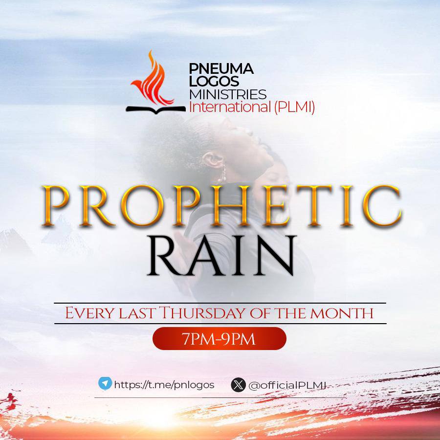 Tonight is our prophetic service at @OfficialPlmi. The Holy Spirit is set to align courses and do amazing things amongst us. If you need a touch from God, or you know someone who does, please join us and RT this post. God bless! Location: t.me/pnlogos Time: 7PM WAT