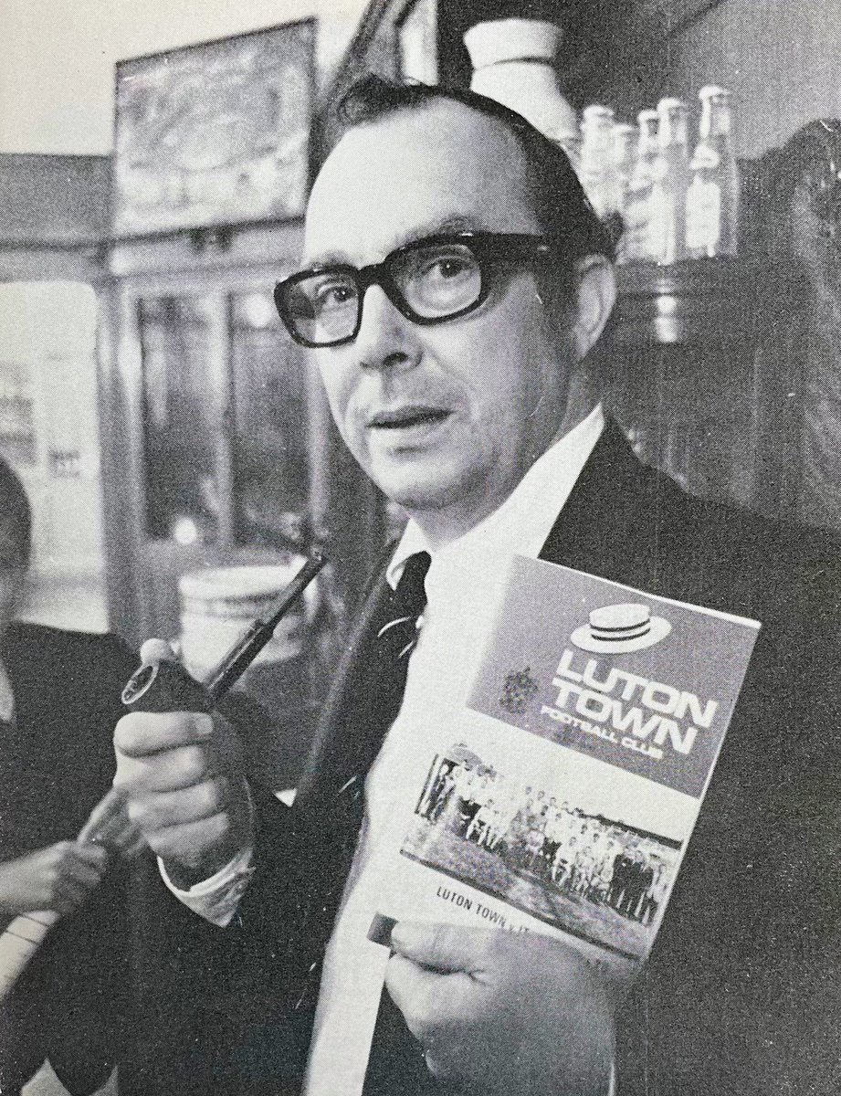 Comedian and @LutonTown fan Eric Morecambe, whose wife Joan died this week on her 97th birthday, pictured at a Hatters match in the 1970s.