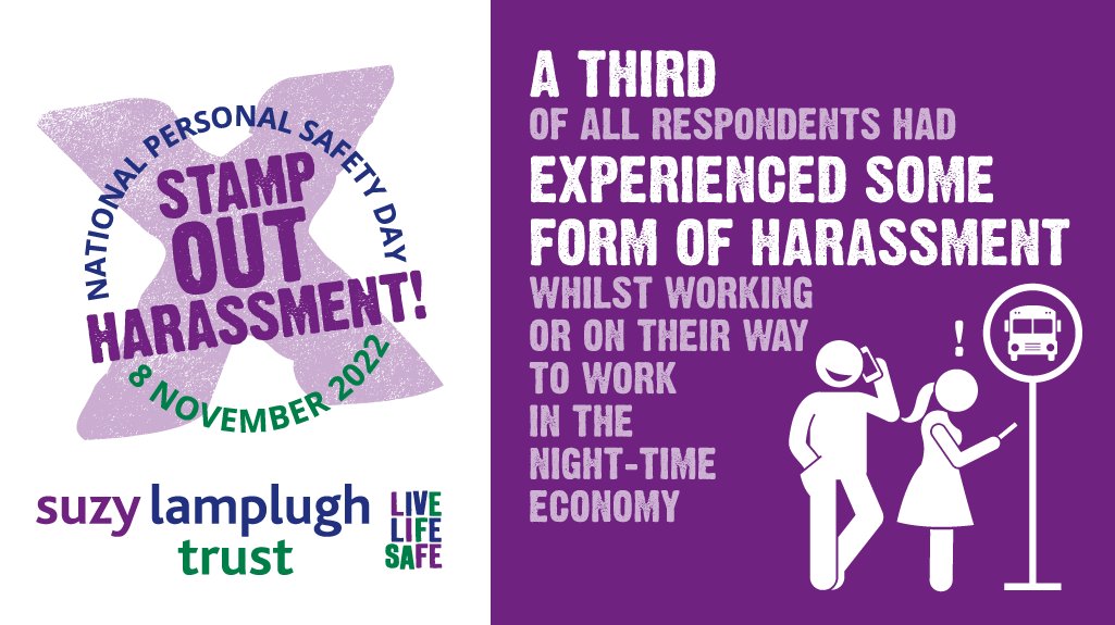 We're calling for employers to publish their personal safety policy. If employers do not have any policy in place, they should consult with specialist organisations such as the Suzy Lamplugh Trust to introduce one. Find out more here: suzylamplugh.org/suzys-charter-… #StampOutHarassment