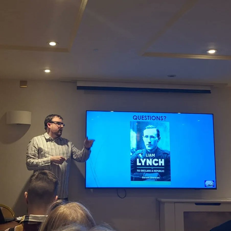 My thanks so much for the immense warm welcome from @BalbrigganHist last night and for giving me an opportunity to tell Liam Lynch's story to an audience in Fingal. (Far from Liam's home, but much closer to mine!) Some brilliant, well-thought questions from those attending too.