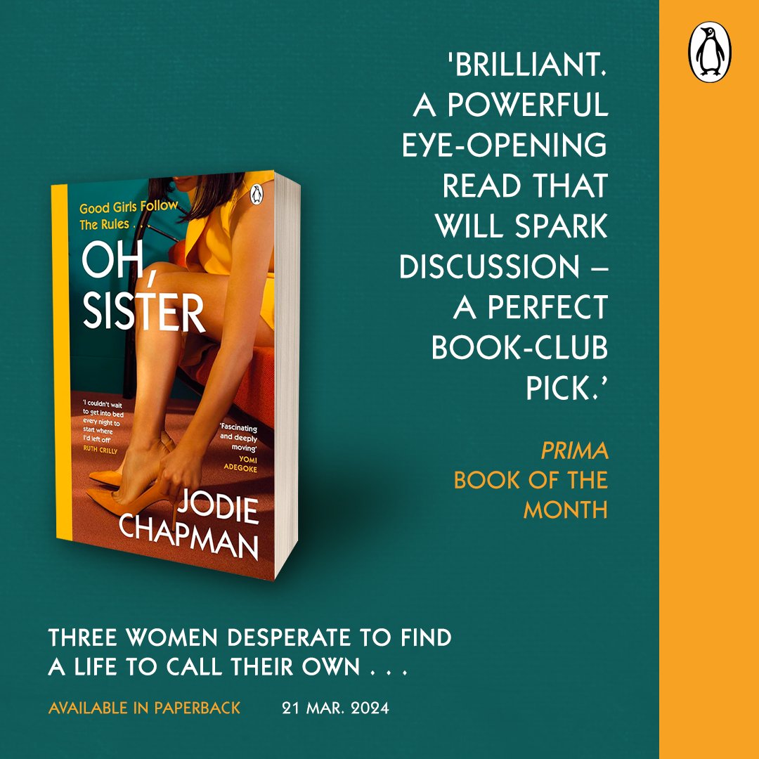 As Isobel, Jen, and Zelda navigate love, loss, and liberation, their stories intertwine in their struggles against religious fanaticism #OhSister by @jodiechapman, out now in paperback: amzn.to/3wywo5Y