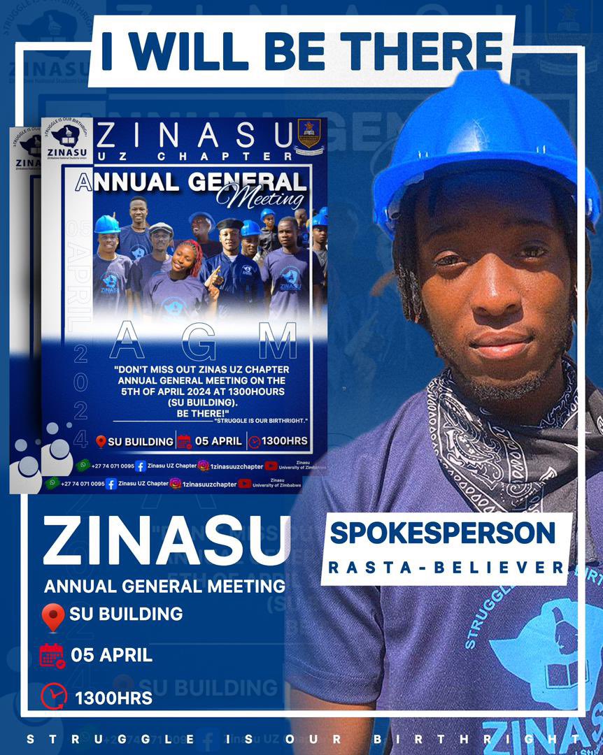 I told you‼️ 1) I’m a clear Zinasu cadre 2) I believe Zinasu is the only viable option as far as the fight for academic liberty is concerned 3) I’ll be attending the Zinasu UZ Chapter AGM on the 5th of April I WILL BE THERE‼️