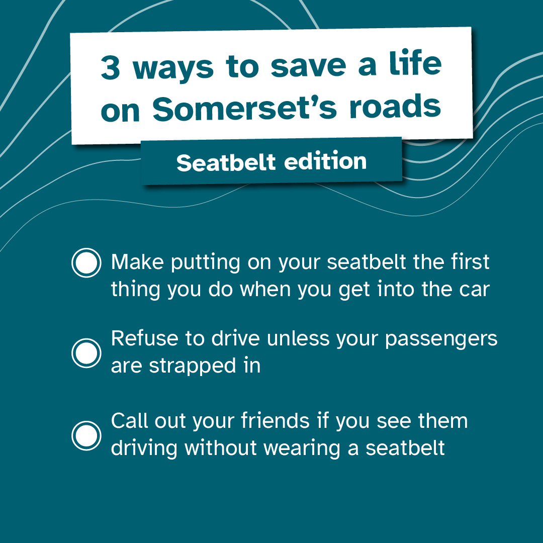Not wearing a seatbelt is one of the #FatalFive - the five main causes of death on the road. Help save a life on Somerset's road by following these tips 👇 For more advice, visit: 👉somersetroadsafety.org/fatal-five/ #FatalFive @ASPolice @ASPRoadSafety @DSFireUpdates @THINKgovuk