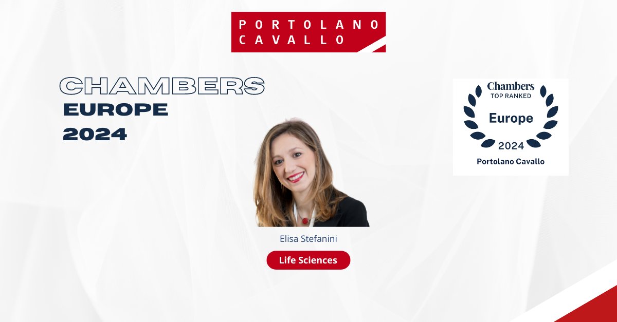 🏆CHAMBERS EUROPE 2024 Our partner Elisa Stefanini has been ranked in Band 2 of Chambers Europe 2024 for #LifeSciences practice. Read more: portolano.it/en/the-firm/re…… @ChambersGuides