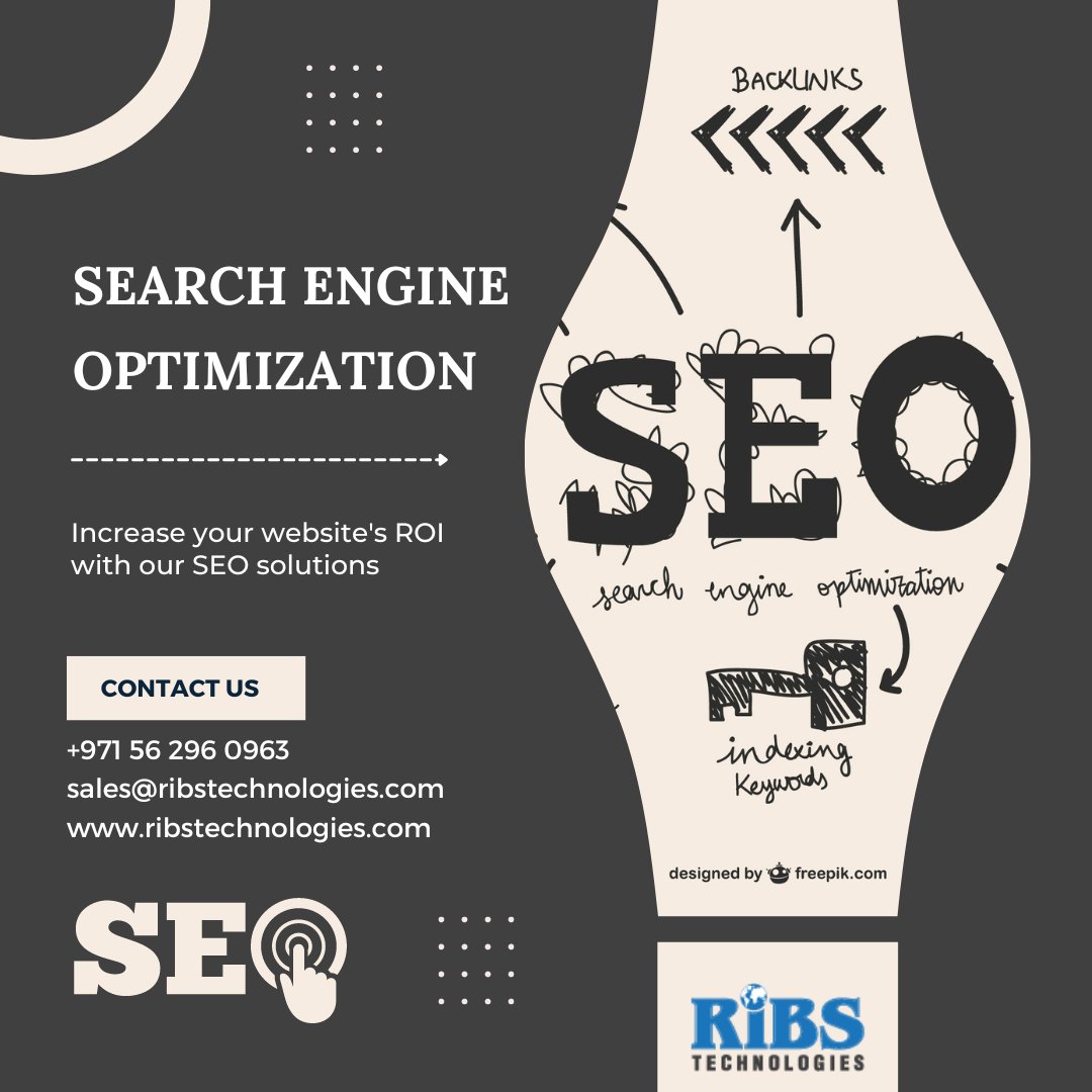 #Increase your #website's #ROI with our #𝙎𝙀𝙊 #solutions

#ribstechnologies #SearchEngineOptimization #Traffic